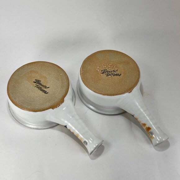 Brenner Tolliver Pottery Handcrafted Stoneware Hollow Handle Soup Bowl White - Picture 7 of 16